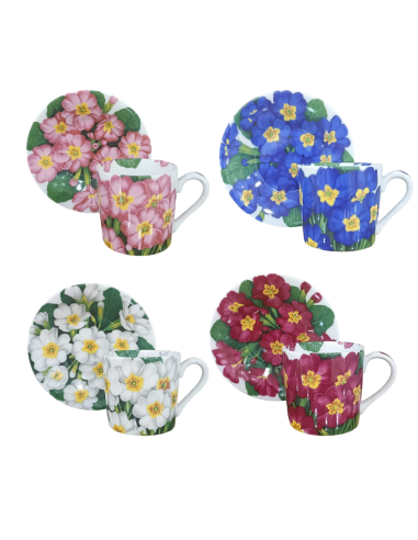 Taitù Set 4 tazze caffè con piattino Flora