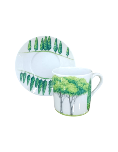 Taitù Set 4 tazze caffè con piattino Alberi