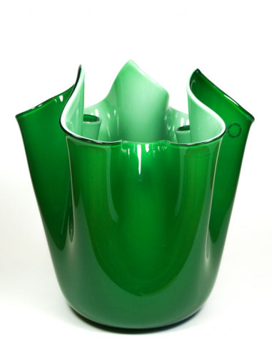 Venini Vaso Fazzoletto Grande Verde