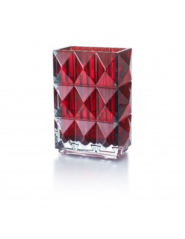 Baccarat Louxor Rectangular Vase. Red