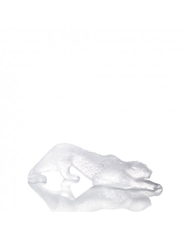 Lalique Zeila Panther large sculpture. Clear