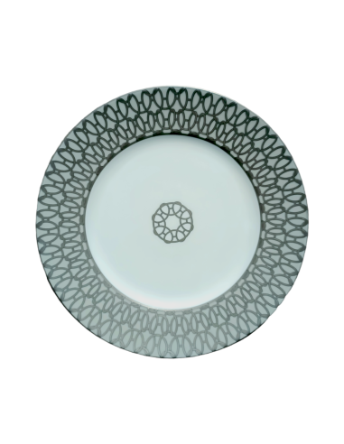 Hermès Fil d'argent Gris dessert plate (x6)