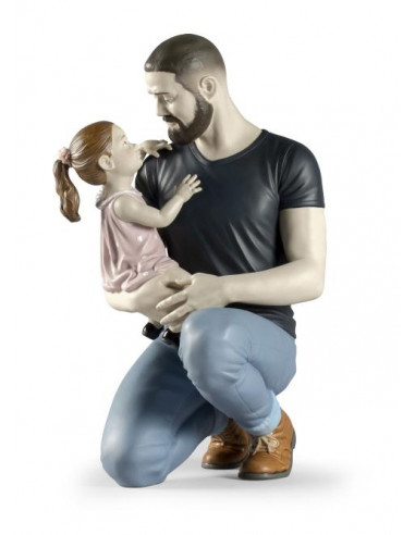 Statua Lladró Tra le braccia di papà