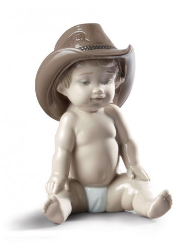 Lladró Statua Bimbo con cappello da cowboy