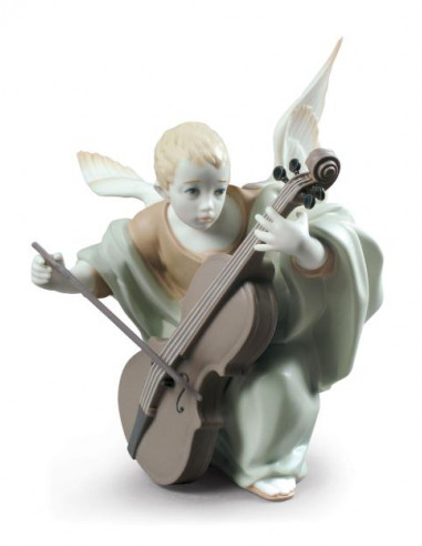 Statua Lladró Angelo con violoncello