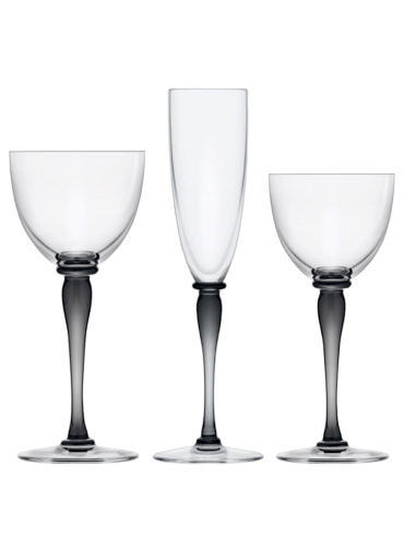 Saint Louis Amadeus Set of 3 glasses. Grey