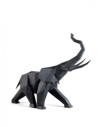 Scultura Lladró Elefante. Nero opaco